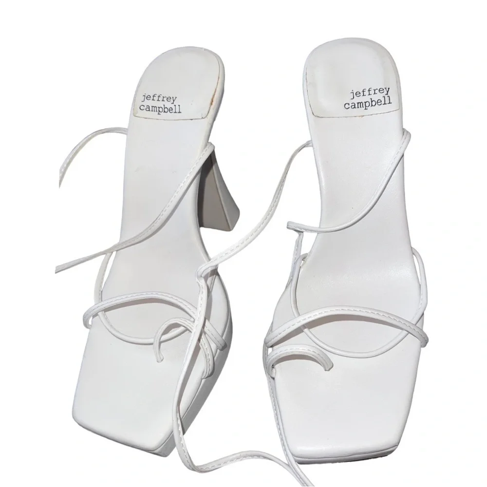 ▶️ Jeffrey Campbell ◀️ Primadonna Wrap Platform Sandal White. 7.
